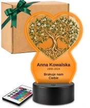 Personalizowana lampka pamięci LED – Światło pamięci – Drzewo życia — widok 1