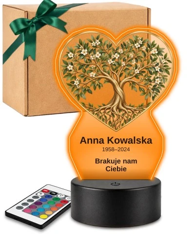 Personalizowana lampka pamięci LED – Światło pamięci – Drzewo życia — widok 1