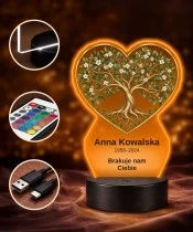 Personalizowana lampka pamięci LED – Światło pamięci – Drzewo życia — widok 4