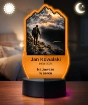 Personalizowana lampka pamięci LED – Światło pamięci – Wędrowiec w górach — widok 3