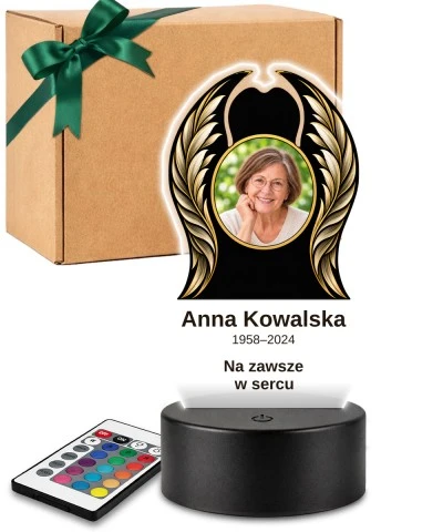 Personalizowana lampka pamięci LED – Światło pamięci – Skrzydła pamięci ze zdjęciem — widok 1