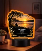 Personalizowana lampka pamięci LED – Światło pamięci – Wędkarz nad jeziorem — widok 2
