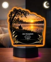 Personalizowana lampka pamięci LED – Światło pamięci – Wędkarz nad jeziorem — widok 3