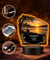 Personalizowana lampka pamięci LED – Światło pamięci – Wędkarz nad jeziorem — widok 4