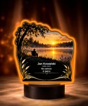 Personalizowana lampka pamięci LED – Światło pamięci – Wędkarz nad jeziorem — widok 6