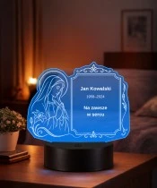 Personalizowana lampka pamięci LED – Światło pamięci – Maryja z ozdobną ramką — widok 2