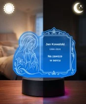 Personalizowana lampka pamięci LED – Światło pamięci – Maryja z ozdobną ramką — widok 3