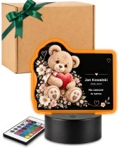 Personalizowana lampka pamięci LED – Światło pamięci – Miś z sercem — widok 1