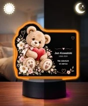 Personalizowana lampka pamięci LED – Światło pamięci – Miś z sercem — widok 3