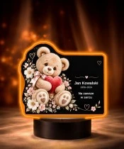 Personalizowana lampka pamięci LED – Światło pamięci – Miś z sercem — widok 6