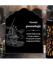 Znicz solarny – Cisza nad wodą – grawerowany - widok produktu