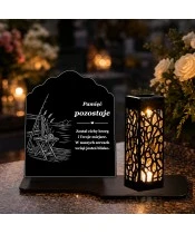 Znicz solarny – Cisza nad wodą – grawerowany - widok produktu