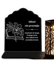 Znicz solarny – Karty wspólnego życia – grawerowany - widok produktu