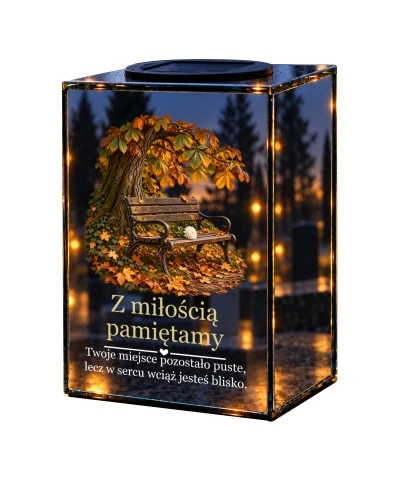Znicz lustrzany solarny LED – Miejsce, które czeka - widok główny