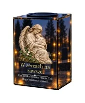 Znicz lustrzany solarny LED – W czułych ramionach - widok główny