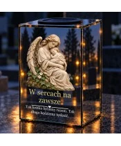 Znicz lustrzany solarny LED – W czułych ramionach - widok produktu
