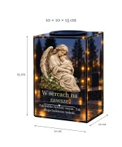 Znicz lustrzany solarny LED – W czułych ramionach - widok produktu