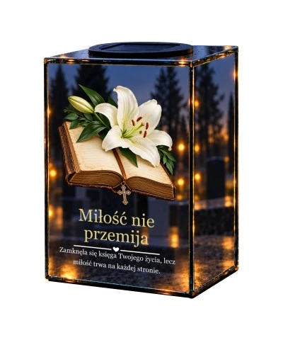 Znicz lustrzany solarny LED – Karty wspólnego życia - widok główny