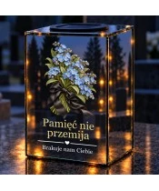 Znicz lustrzany solarny LED – Niezapominajki pamięci - widok produktu