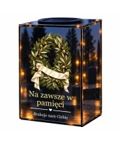 Znicz lustrzany solarny LED – Wieniec wiecznej pamięci - widok główny