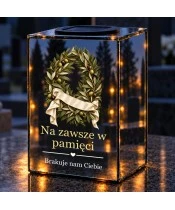 Znicz lustrzany solarny LED – Wieniec wiecznej pamięci - widok produktu