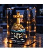 Znicz lustrzany solarny LED – Światło wiary - widok produktu