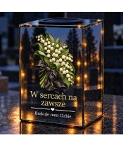 Znicz lustrzany solarny LED – Konwalie ciszy - widok produktu