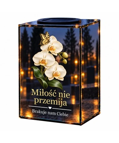 Znicz lustrzany solarny LED – Delikatność wspomnień - widok główny
