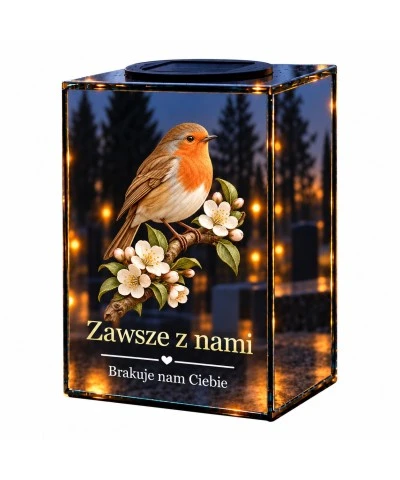 Znicz lustrzany solarny LED – Powracająca pieśń - widok główny
