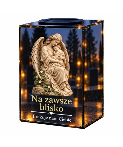 Znicz lustrzany solarny LED – W objęciach ciszy - widok główny