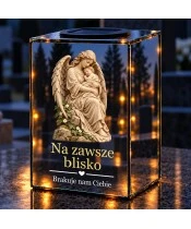 Znicz lustrzany solarny LED – W objęciach ciszy - widok produktu