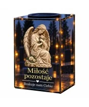 Znicz lustrzany solarny LED – Róża pożegnania - widok główny