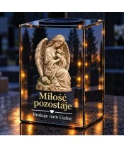 Znicz lustrzany solarny LED – Róża pożegnania - widok produktu