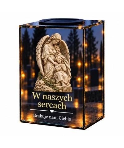 Znicz lustrzany solarny LED – Czuła opieka - widok główny