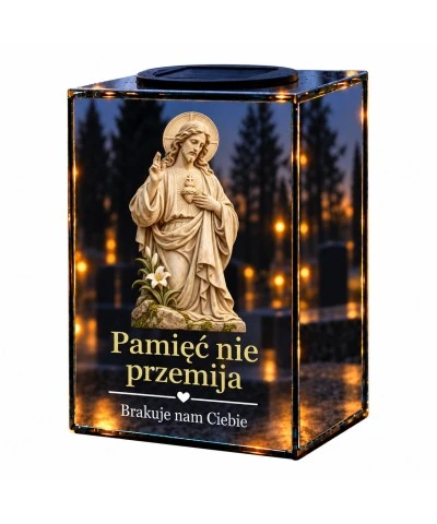 Znicz lustrzany solarny LED – Światło nadziei - widok główny