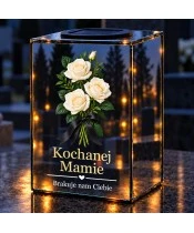 Znicz lustrzany solarny LED – Róże pamięci - widok produktu