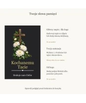 Znicz lustrzany solarny LED – Krzyż wśród chryzantem - widok produktu