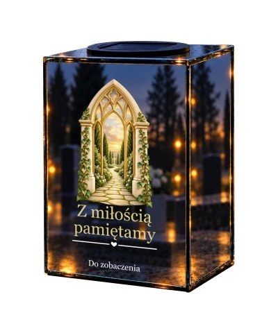 Znicz lustrzany solarny LED – Gotycka brama