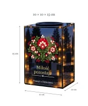 Znicz lustrzany solarny LED – Kwiaty ludowe - widok produktu
