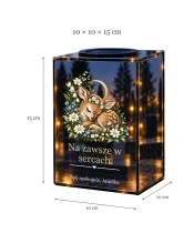 Znicz lustrzany solarny LED – Sarenka w kwiatach dla dziecka - widok produktu