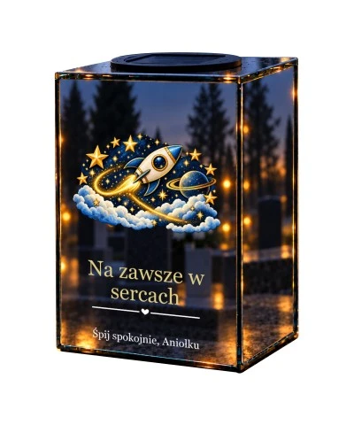 Znicz lustrzany solarny LED – Najjaśniejsza gwiazda - widok główny