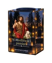 Znicz lustrzany solarny LED – Święty Jan Chrzciciel - widok główny