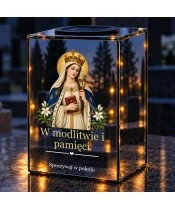 Znicz lustrzany solarny LED – Święta Jadwiga Królowa - widok produktu