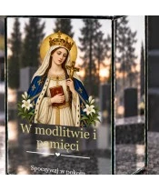 Znicz lustrzany solarny LED – Święta Jadwiga Królowa - widok produktu