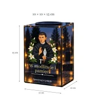 Znicz lustrzany solarny LED – Ojciec Wenanty Katarzyniec - widok produktu