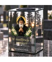 Znicz lustrzany solarny LED – Święty Charbel - widok produktu
