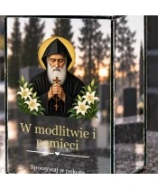 Znicz lustrzany solarny LED – Święty Charbel - widok produktu