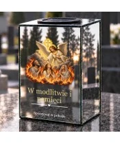Znicz lustrzany solarny LED – Dusze czyśćcowe - modlitwa i nadzieja - widok produktu