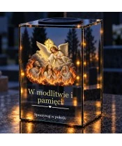 Znicz lustrzany solarny LED – Dusze czyśćcowe - modlitwa i nadzieja - widok produktu