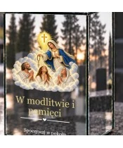 Znicz lustrzany solarny LED – Maryja z różańcem i dusze czyśćcowe - widok produktu